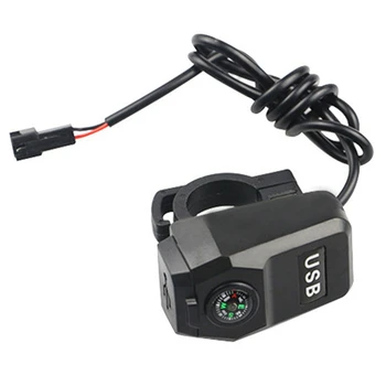 1 KOM. Električna USB Auto punjač Crna PVC bicikl Punjenje glava moto Opremu za jahanje