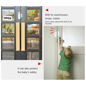 1 komplet pametnih vrata prozora senzora, detektora vrata pametne kuće, alarm vrata i prozora, bijele boje