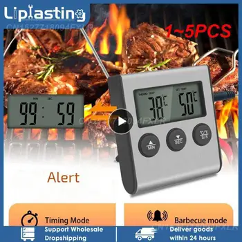 1 ~ 5PCS Digitalni kuhinjski termometar za kuhanje mesa, temperatura hrane za pećnicu, roštilj, funkcija timer pecenje sa senzorom od nehrđajućeg čelika