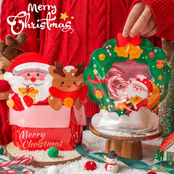 10 kom. Debelu plastičnu vrećicu za pakiranje božićnih darova, smanjuje božićne čarape, poklon paketi za dekor iz šećerne los, kuhinjski alat