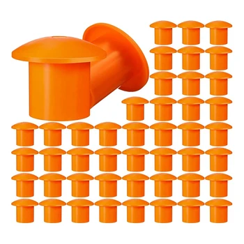 100 Kom Plastične Zaštitne Kape Za armature od 3 do 7, Narančaste boje, 2,36 X 2,17 X 1,5 Inča