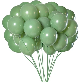 100pc zelenih balona Maslinasto-zeleni baloni s эвкалиптом, lateks balona za zurke, 12 cm za žene, muškarce, rođendan, vjenčanje djeteta