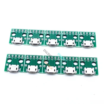 10шт Adapter MICRO USB za DIP 5-pinski priključak utičnica B Tip Pretvarača pcb Prototyping naknada prebaciti SMT Majčinsko sjedalo