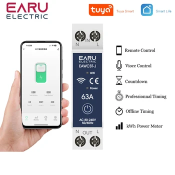 1P 1P + N WiFi, Inteligentni Automatski Prekidač Napon Energija Snaga kwh Brojač Vremena Relej Prekidača Voice Daljinski upravljač od Tuya Smart Life App