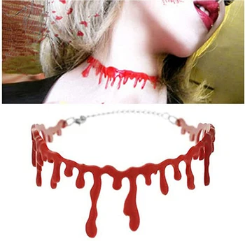 1PC ogrlica sa kapljicama krvi straha Halloween Zube Vampir Crvene Чокеры s kapljicama krvi Rekvizite horor za Noć vještica Ukras za stranke DIY
