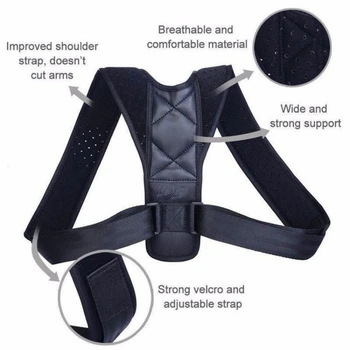 1X Podesivi steznik za leđa Unisex, Nevidljivi Korektor držanje ramena, pojas za ispravljanje zdravlje kralježnice i vrata, Kućni Ured, Sport