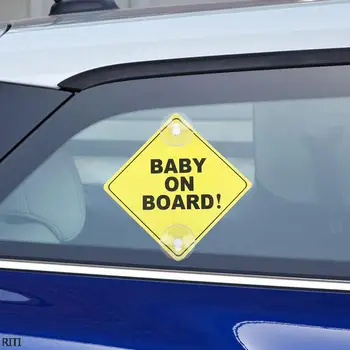 2 komada Dječja prozor automobila sigurnosti Dvostruki gubitnik Žuta REFLEKTIRAJUĆIM znak upozorenja debljine 1 mm