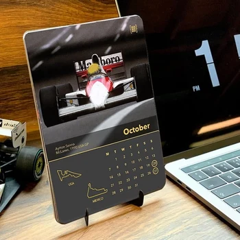 2 KOMADA Prijenosni mjesečni zidni kalendar na 2024 godine Kalendar utrka automobila Formule Sa slikama trkaćih automobila Stolni kalendar