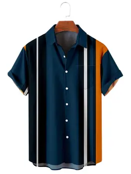 2022 5XL Havajski Muška Košulja U Šarene Trake Camisa, Majica Kratkih Rukava Za Muškarce, Casual Top, t-Shirt Оверсайз, Muška Odjeća