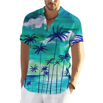 2023 Havajski Majica Za Muškarce S 3D Ispis Kokos Palme, Košulje Kratkih Rukava, Svakodnevni Plaža t-Shirt, Prevelike Majice, t-Shirt, Muška Odjeća
