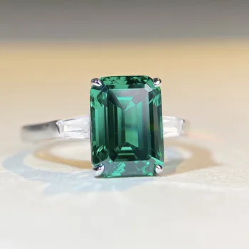 2023 Novo donje prsten od srebra S925 Uzorka, Изумрудная oblik rez u obliku pagode, 5 karata, jednostavno, lako, luksuzno, fin nakit-prsten