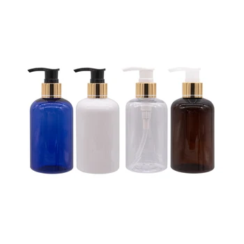 24шт 220 ml Prazna smeđa plastična boca Zlatni pumpe za šampon, Gel za tuširanje, Šampon Tekući sapun-krema Posuda Plastična ambalaža