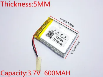 3,7 600 mah 503040 Litij-polimer Li-Ion litijum-jonske punjive baterije za Mp3 MP4 MP5 GPS