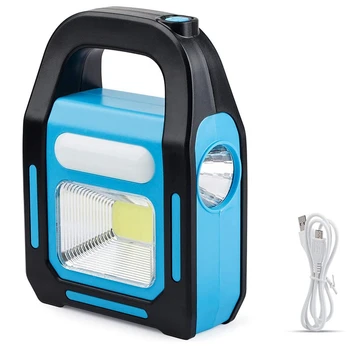 3 U 1 Solarni USB punjiva led svjetiljka za kampiranje COB, punjenje uređaja, vodootporan hitne svjetiljka s led pozadinskim osvjetljenjem
