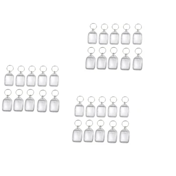 30X Prozirne akrilne plastike prazne trice za ključeve s fotografijom putovnica Privjesak za ključeve