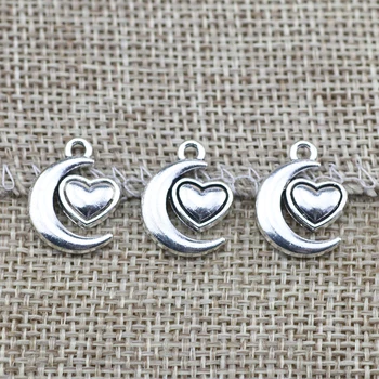 30шт 13*17 mm Srcu Mjesec Ovjes Ovjes Perle za Žene DIY Narukvica Naušnice Izrada nakita