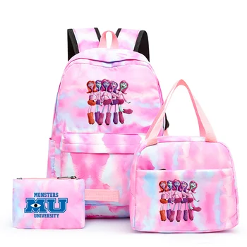 3pcs Šareni ruksak Disney Monsters University ' s torbicom za ланча Svakodnevne školske torbe za učenike adolescente Setovi