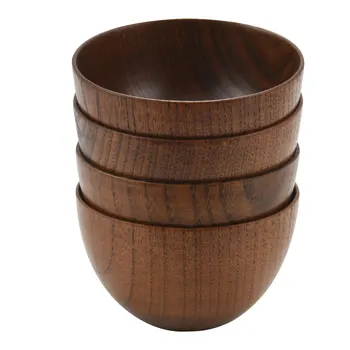 4 Kom. Kreativno i jednostavna drvena zdjela bez dna, praktičan, zdjela za juhu za restorane i hotele
