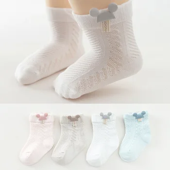4 para dječjih čarapa, ljetne dječje čarape s prozračna mreže, Kratke čarape za novorođenčad, dječji čarape slatka crtani miša i zeca