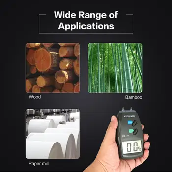 4-pin digitalni LCD mjerač vlage u drvu, analizator vlage, hygrometer, detektor vlage u drvu, raspon testiranja 5%- 40%