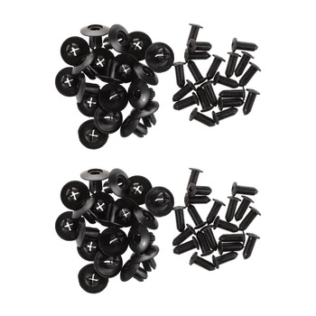 40 kom Većih vijčanih stezaljki za ploče s rupama 8 mm, Plastičnim rivet crne boje