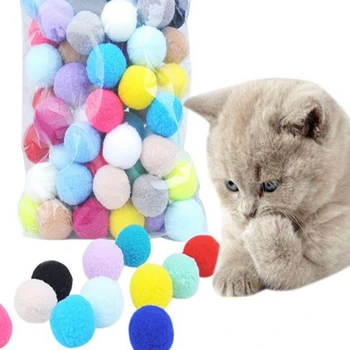 400 KOM Interaktivna Igračka Za mačke Kreativno Igračka Za mačke Mini-igra za Mačića Elastična Igračka Fluffy Loptu