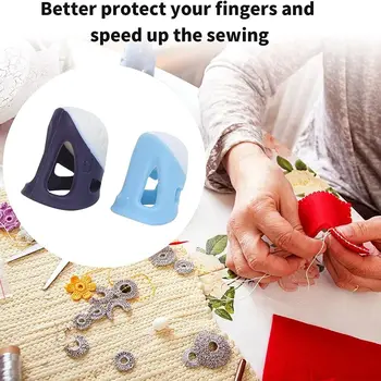 4KOM Protuklizni torbica za ruke u obliku наперстка DIY Ručni silikon zaštitnik za šivanje prstiju, dubi alati za vez križić za dom