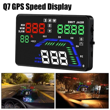 5,5-inčni digitalni sat s GPS, univerzalni auto HUD-zaslon, glavobolja, zaslon, upozorenje o prekoračenju ograničenja brzine, projektor na vjetrobransko staklo Q7, auto oprema