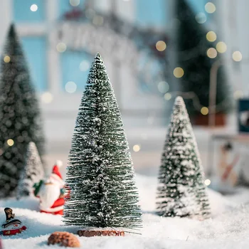 5PCS Mini-Božićna Drvca Pohrlili Sprej Snježne Štap 10-15 cm Umjetna Kedar Snježne Drvce za Božićna Drvca Santa Božićno Drvce Dekor