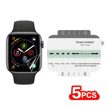 5PCS Zaštitna folija za zaslon Apple Watch 7 6 SE 5 9 8 40 mm 41 mm 42 MM 44 Mm 45 Mm 38 MM Keramike Folija za iWatch Ultra 49 mm Nije Staklo