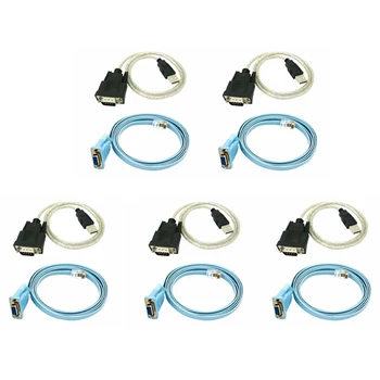 5X Mrežni kabel RJ45 Serijski kabel Rj45 NA DB9 I RS232 NA USB (2 U 1) Mrežni adapter CAT5 LAN Konzolni kabel