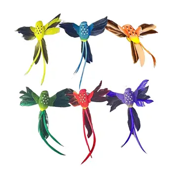 6 Komada kreativnih realne perjem Ptice, vitičastu model ptica iz zoološkog vrta, umjetne ptice za dom, vrt, terase, travnjaci