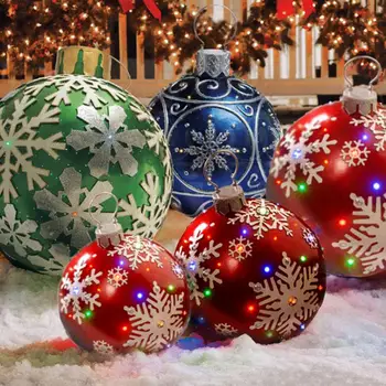 60 cm Vanjski Božićni Napuhavanje balona, ukrašena PVC, Diva Velike Lopte, Božićnih ukrasa, Plišani loptu bez rasvjete dekor