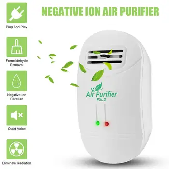 AC 110v-220V 2W Priključna prijenosni čistač zraka s negativnim ionima, sterilizacija, Uklanjanje dima, pročistač zraka za dom i ured, spavaće sobe