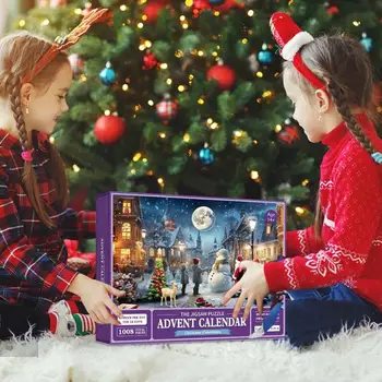 Adventski kalendar na 2023 godine, zagonetke, proslava Božića uz kamin, odmor zagonetke | 24 detalje 1008 komada JAdults Kids