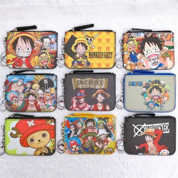 Anime Cijeli crtić torba Luffy Zoro Kožni držač za kartice Slatka novčanik za kovanice Monkey D Luffy PU Crtani Anime Novčanik Pokloni Privezak