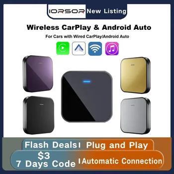 Apple Carplay Wireless Android Auto Adapter Mini Ai Box Streaming Auto Reprodukcija Inalambrico Smart Dongle Multimedia Player Adaptador