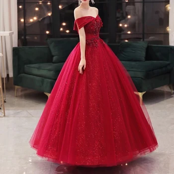 Ashely Alsa Elegantne bordo-crvena haljina za prom kratkih rukava Vestido 15 Večernjih haljina za žene iz Saudijske Arabije, večernjih haljina za svečane prilike, raskošnom haljina