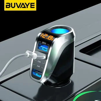Auto punjač BUVAYE Snage 66 W Sa Ultrabrzi punjenja sa Transformacijom za Upaljač snage 90 W od jednog do tri Adaptera za Napajanje Upaljač za cigarete na USB