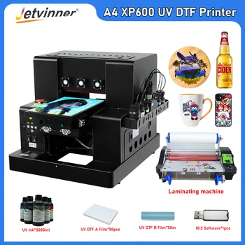 Automatsko UV Flatbed Printer A4 Formata Za Ispisne glave EPSON XP600 s Držačem za Boce Za Boce Pokriće Za Telefon A4 UV DTF Tiskarski Stroj