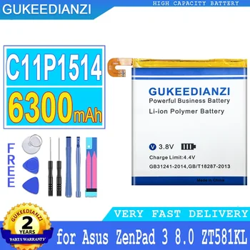 Baterija GUKEEDIANZI C11P1514 za Asus ZenPad 3 8,0, za Zenpad Z8 XLTE, ZT581KL, P008, Z581KL, Baterija velikog kapaciteta, 6300 mah
