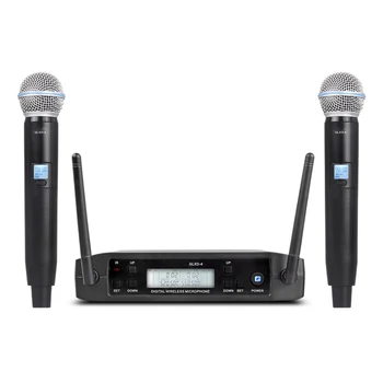 Bežični mikrofon GLXD4 2 kanala UHF Profesionalni ručni mikrofon za dramski Karaoke zurke Crkvene sastanke Zidni utikač SAD