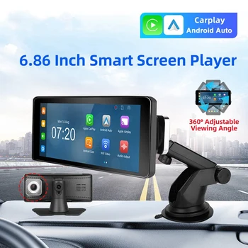 Bežični prijenosni auto stereo Carplay Android Auto sa prednjom kamerom, matičar, 6,86-inčni auto-radio Bluetooth Hrapav
