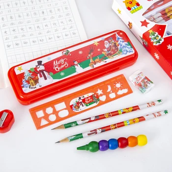 Božić Pribora pokloni za učenike osnovnih škola, kutija za olovke, Šiljilo za olovke, Gumice, olovke u boji, pribor za crtanje