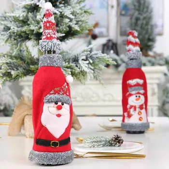 Božićne Kapice Za Boce Vina Bag Gala Djed Mraz Poklopac Za Boce Šampanjca Crvene Božićne Dekoracije Za Dom