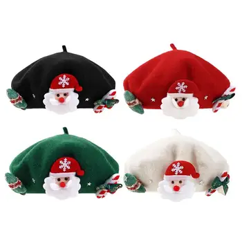 Božićni crvena uzima za žene i djevojčice, Novogodišnji poklon za prijateljice, mekana topla mornarska kapa-ima, jesensko-zimske kape za umjetnike