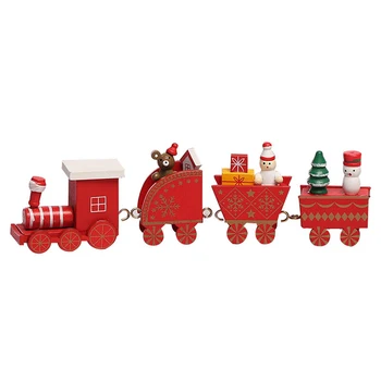 Božićni Drveni vlak Igračka lijep Božićni Home dekor Mini Vlak Nakit Poklon za Božić i rođendane