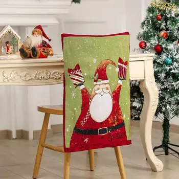 Božićni Torbica za Stolom za stolice Svečane Božićne Navlake za stolice Dizajn Djed Mraz i Snješko Kompliment Elegantan dizajn Табуретов za odmor
