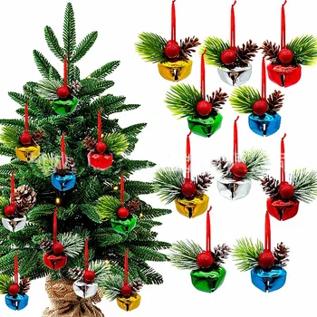 Božićni Zvona Spušteni Ovjes Sretan Božić Boji Zvono Pine Kvrga Ukras Od Borovih Iglica Za Božićno Drvce S Novim 2024 Godine