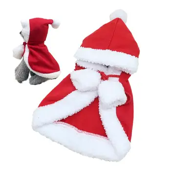 Božićno pončo za pse s koraljnim baršunom mačkama, накидка s kapuljačom na gumenom trakom, zimska odjeća za pse za božićni domjenak, tematske zabave i putovanja